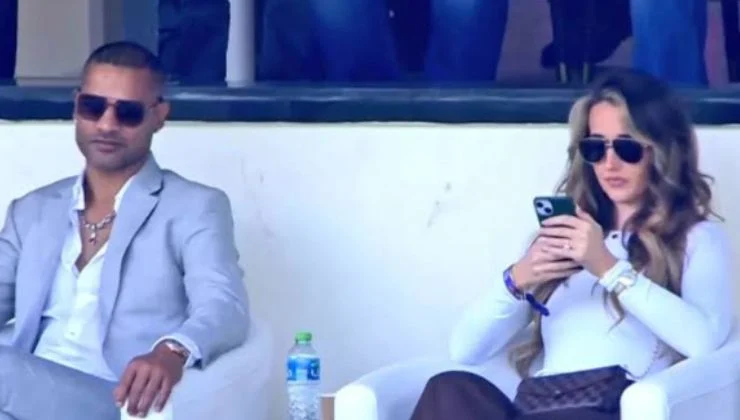 Shikhar Dhawan and Sophie Shine