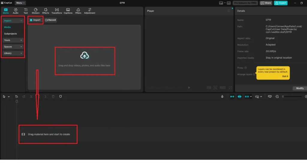 Import Your Video