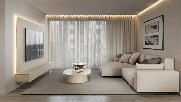 Living room tiles theme